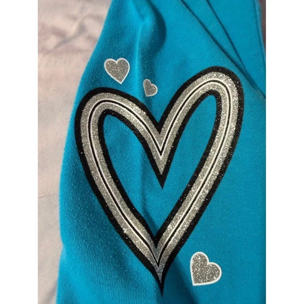 Vintage Justice Turquoise Y2K Fold-Over Graphic Sweatpants Size 14/16